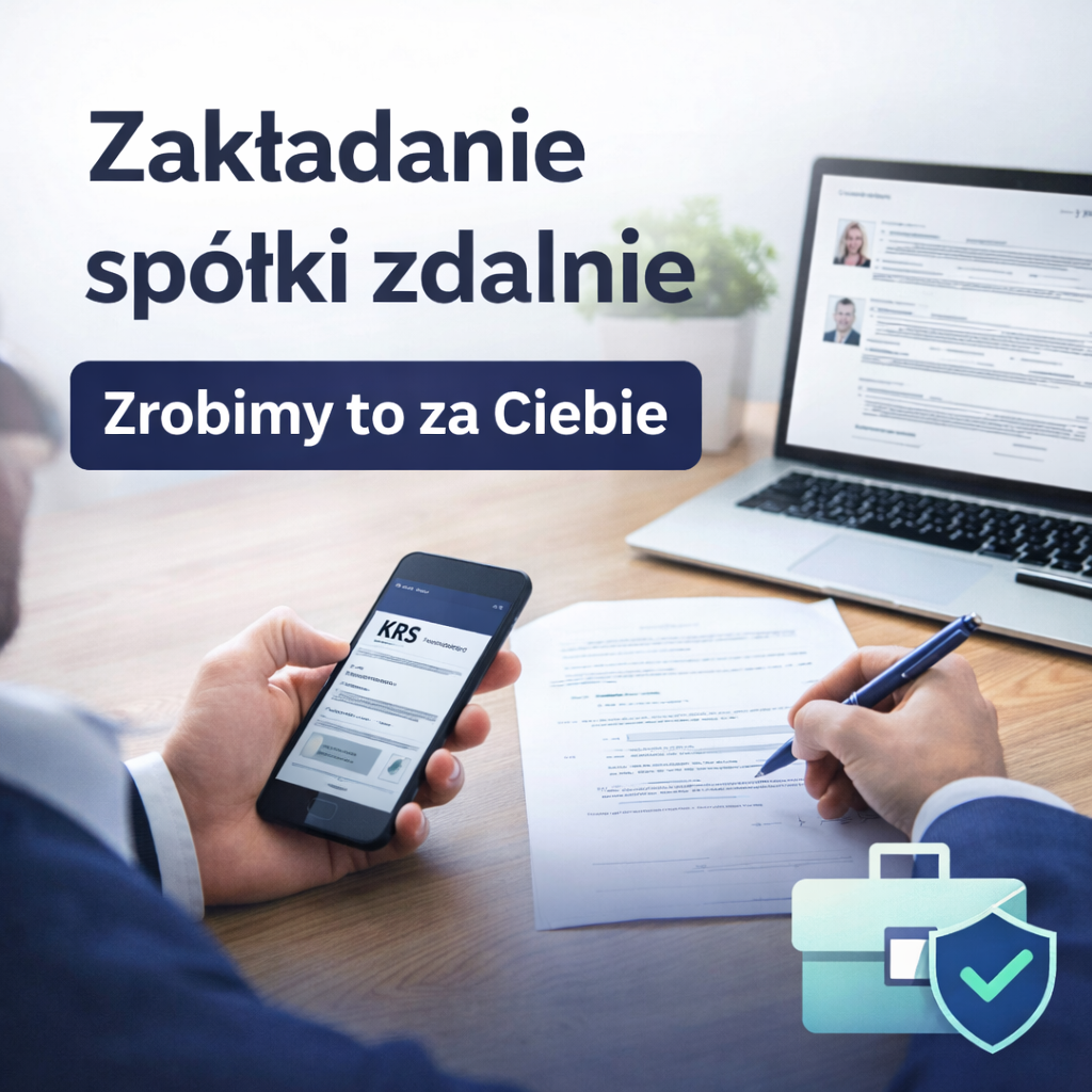 Rejestracja spółki zdalnie (S24/notariusz) - pełna obsługa